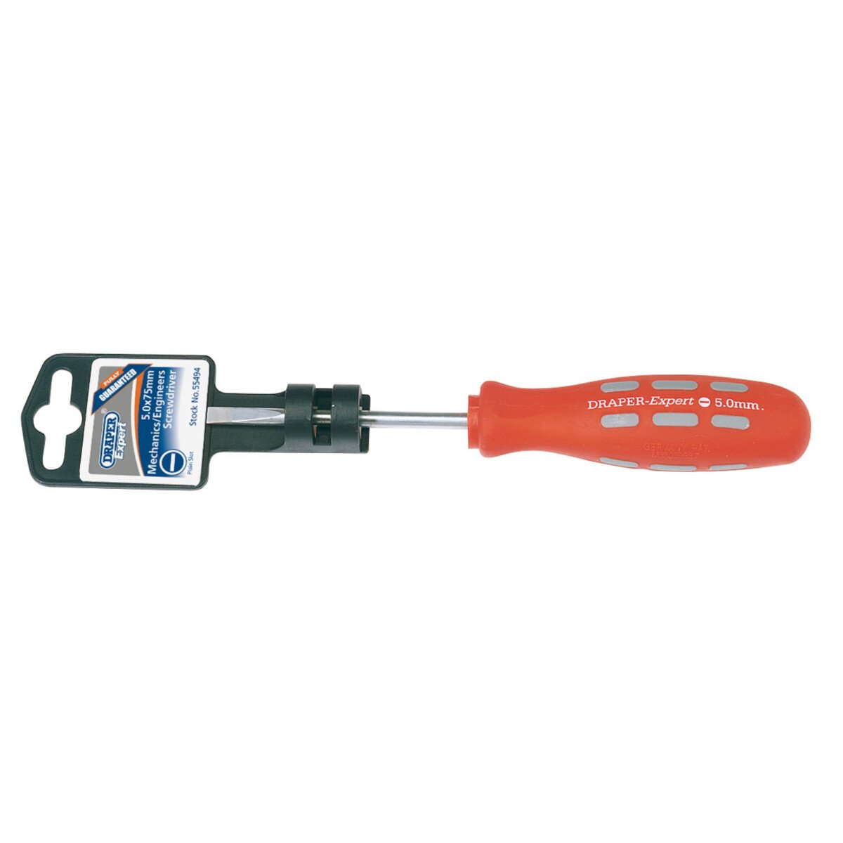 Draper 55494 870/1 Expert 5mm x 75mm Plain Slot Parallel Tip Mechanics Screwdriver