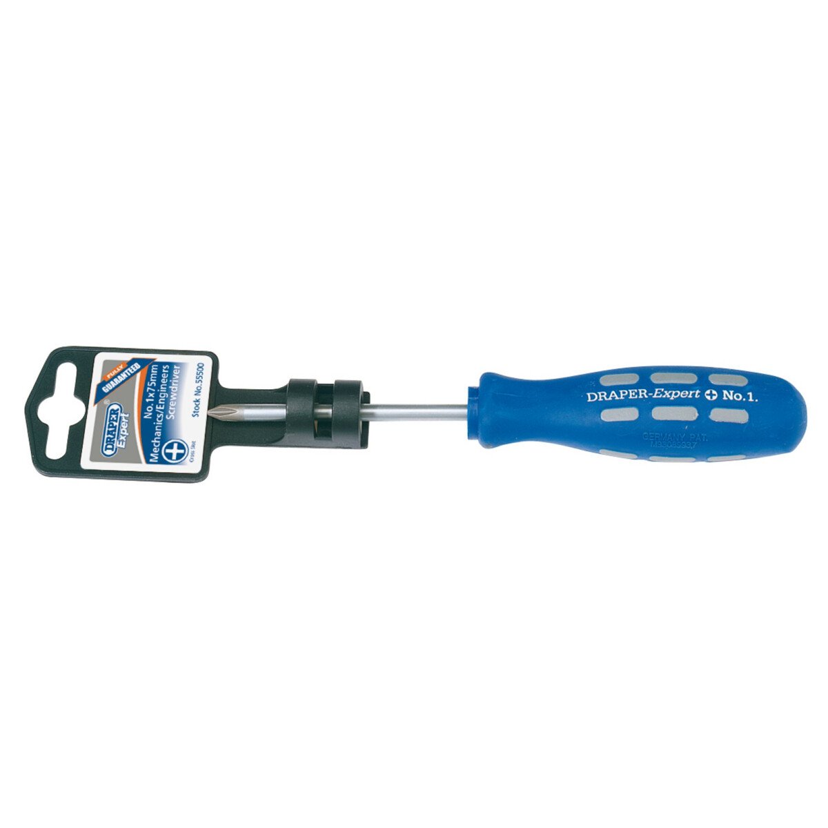 Draper 55500 870CS Expert No 1 X 75mm Cross Slot Mechanics Screwdriver (Display Packed)