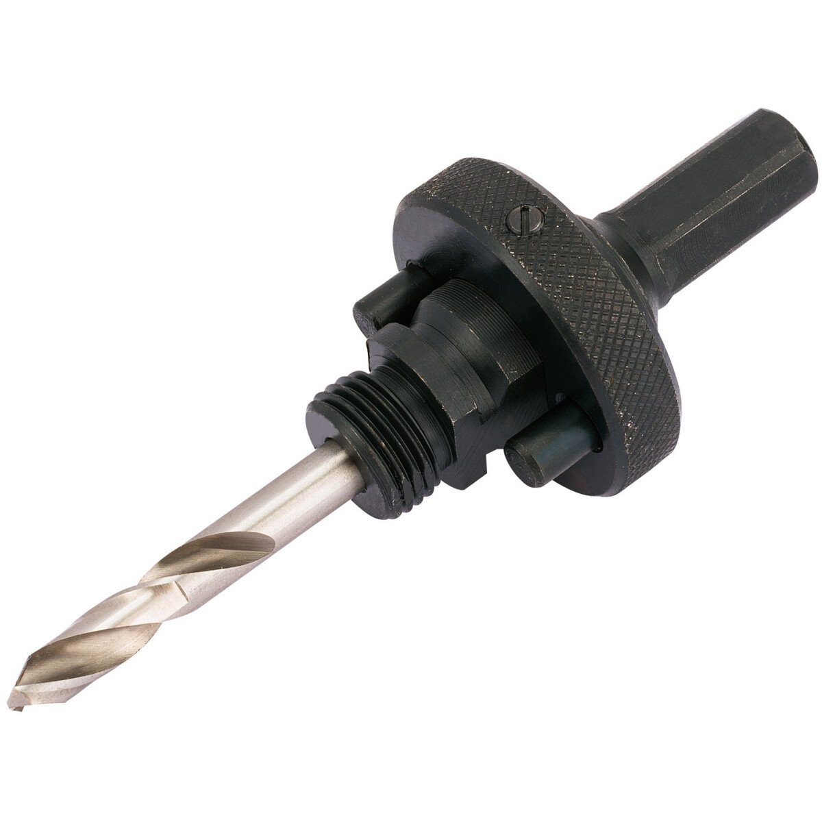 Draper 56402 HSA4 7/16" Hexagonal Holesaw Arbor with HSS Pilot Drill and Quick Release for Holesaws Between 32-210mm