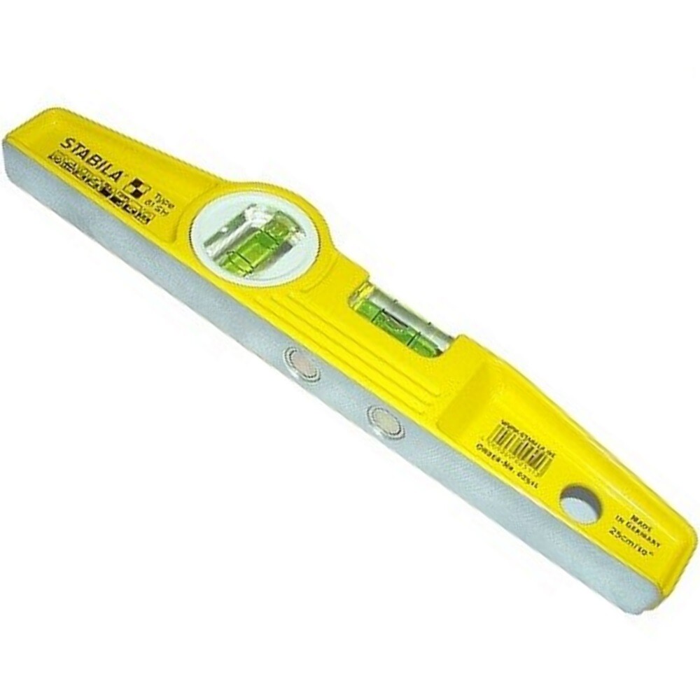 Stabila 81S-10MH Magnetic Level With Holster – 10 Inch, Die-Cast Frame, 0.5mm/m Accuracy, Scaffolder & Steel Erectors