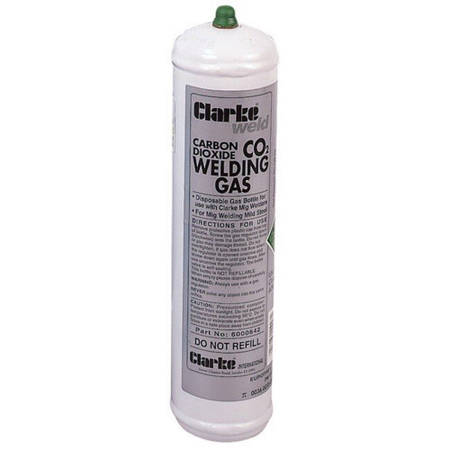 Clarke 6000642 CO2 Welding Gas Disposable Bottle Cylinder (60 Bar) 390g
