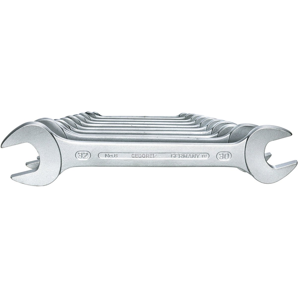 Gedore 6077620 Double Open Ended Spanner Set 10 Piece Metric 6-100