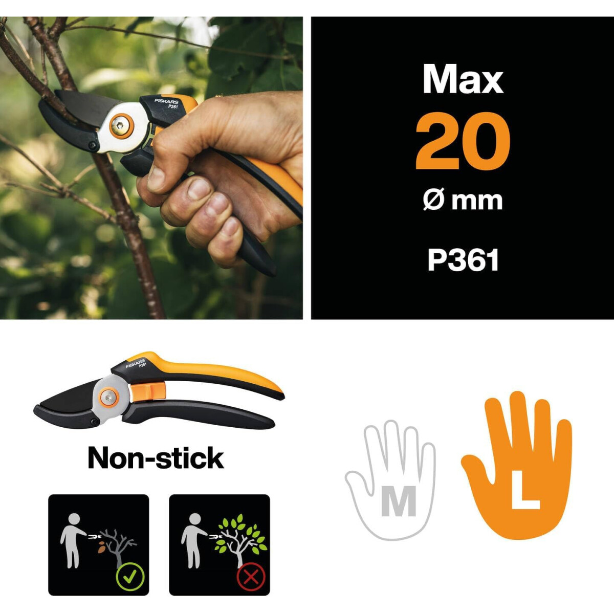 Fiskars 1057165 Solid™ Anvil Pruner P361