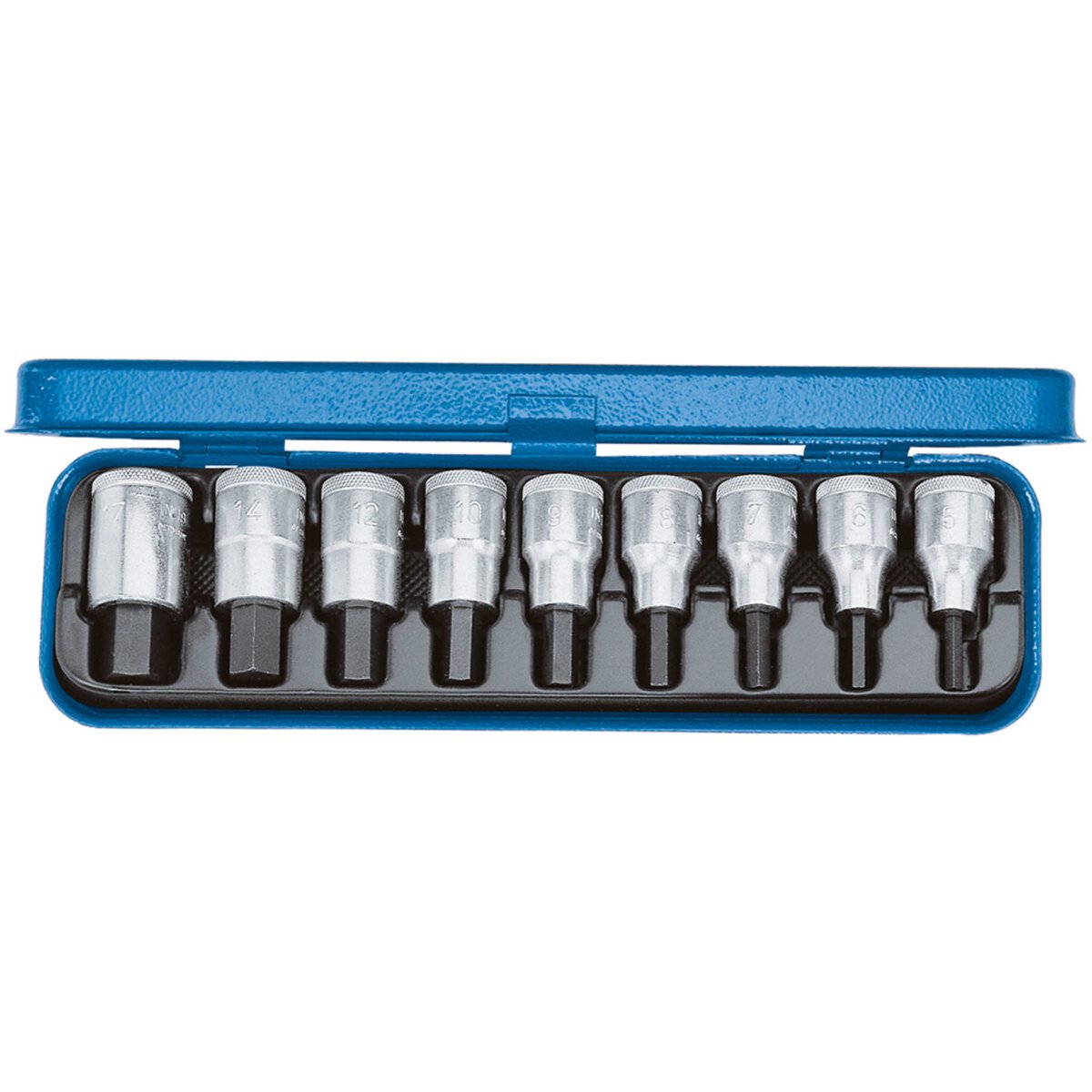 Gedore 6156410 Hexagonal Screwdriver Bit Socket Set AF 9 Piece 1/2" Drive IN 19 PA