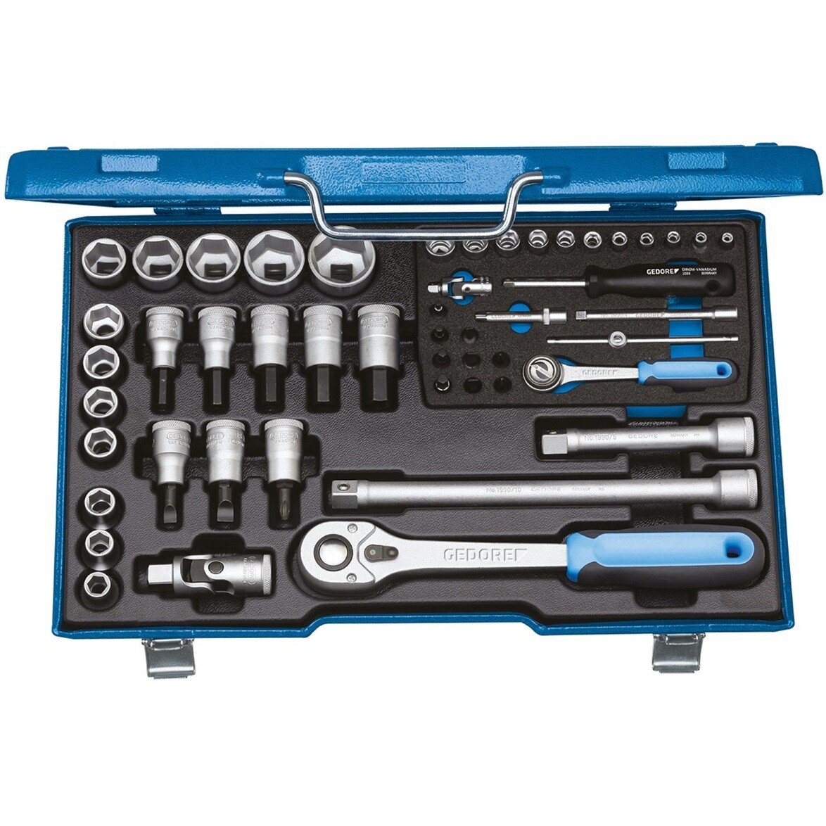 Gedore 6157490 Socket Set Metric 50 Piece 1/2" Drive 19 V20U-10