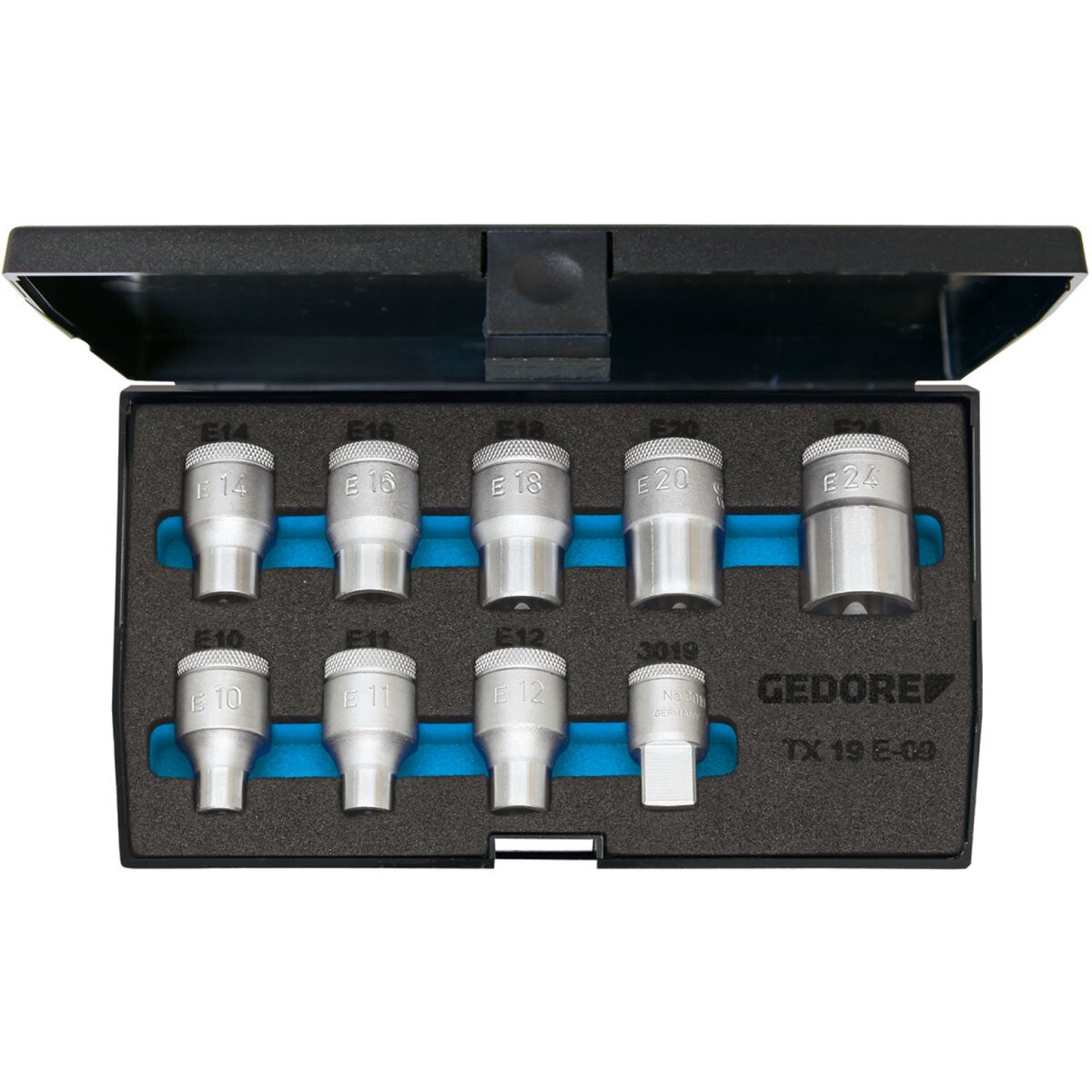 Gedore 6265970 TORX® E Socket Set 9 Piece 1/2" Drive TX 19 E-09