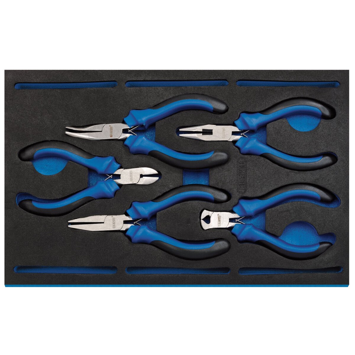 Draper 63215 IT-EVA3 Precision Plier Set in 1/4 Drawer EVA Insert Tray (5 Piece)