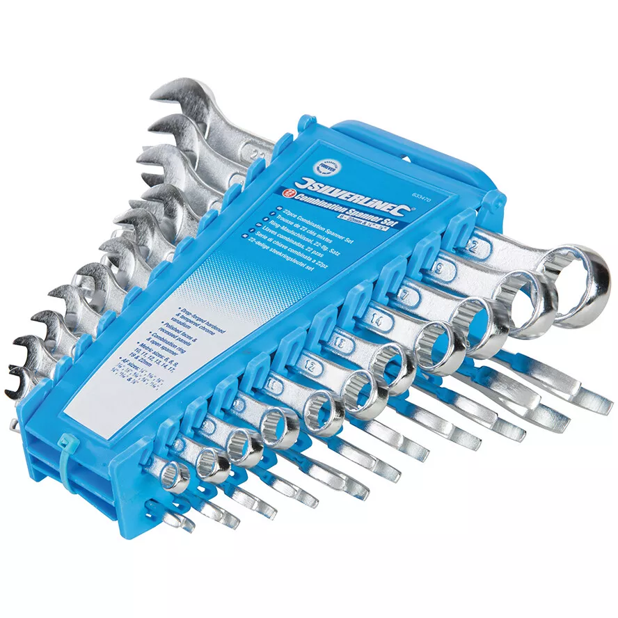Silverline 633470 Combination Spanner Set 22pce Metric/AF