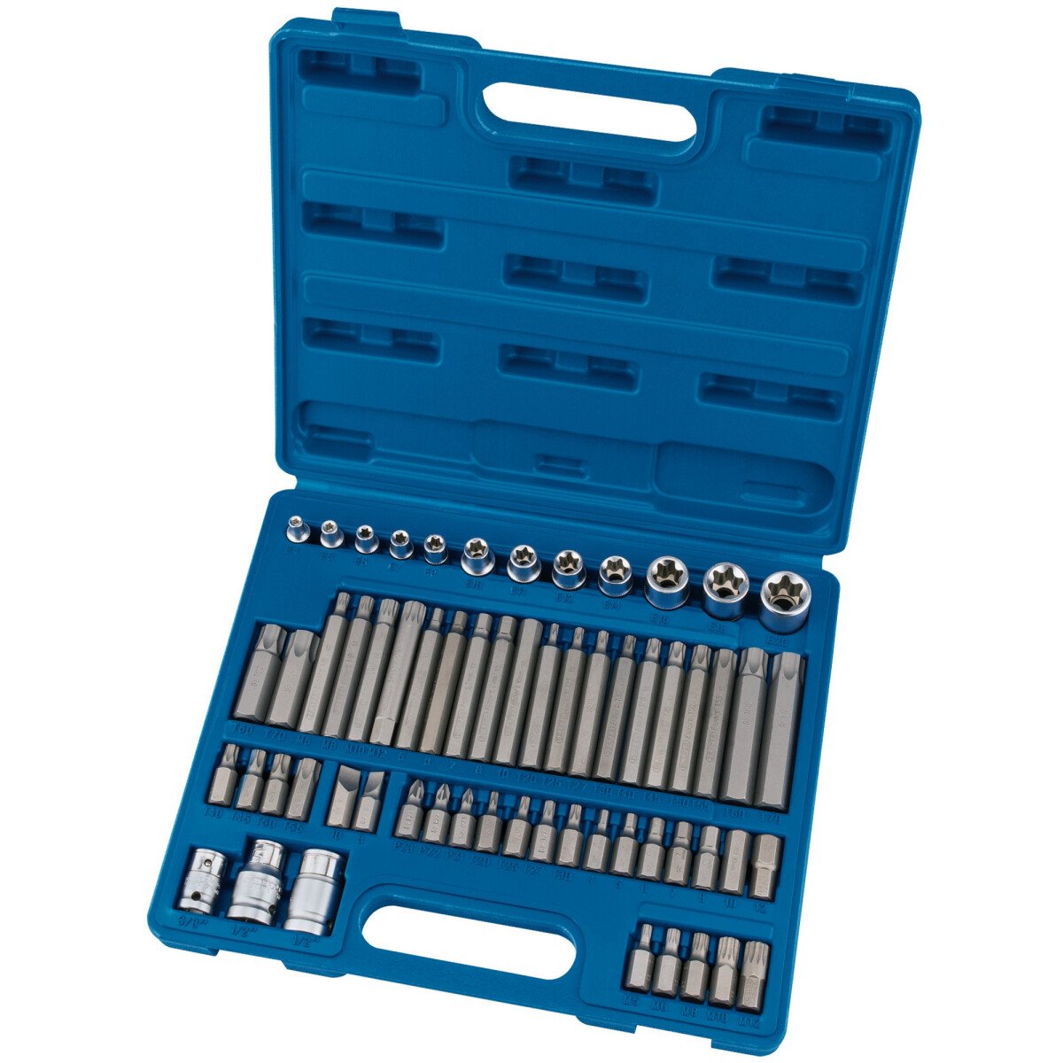 Draper 63376 MH61PRO/B Expert 61 Piece 3/8, 1/2" Sq. Dr. Mechanics Socket and Bit Set