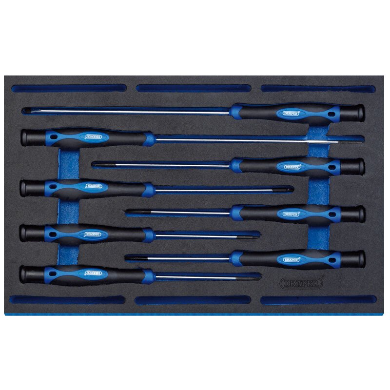 Draper 63399 IT-EVA14 Extra Long Precision Screwdriver Set in 1/4 Drawer EVA Insert Tray (8 Piece)
