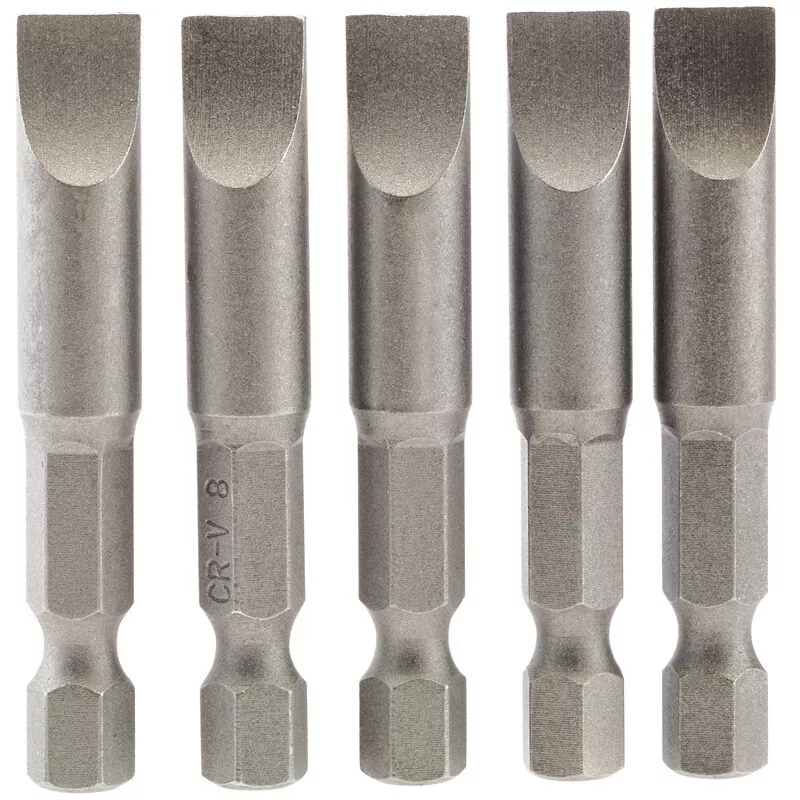 Draper 64280 50PS/5/B 8mm 1/4" Hex. Plain Slot Insert Bit 50mm Long x 5