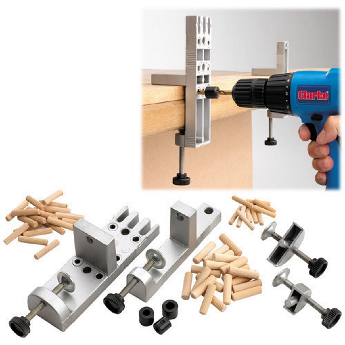 Clarke  6462124 CDJ2 Universal Dowelling Jig Set 