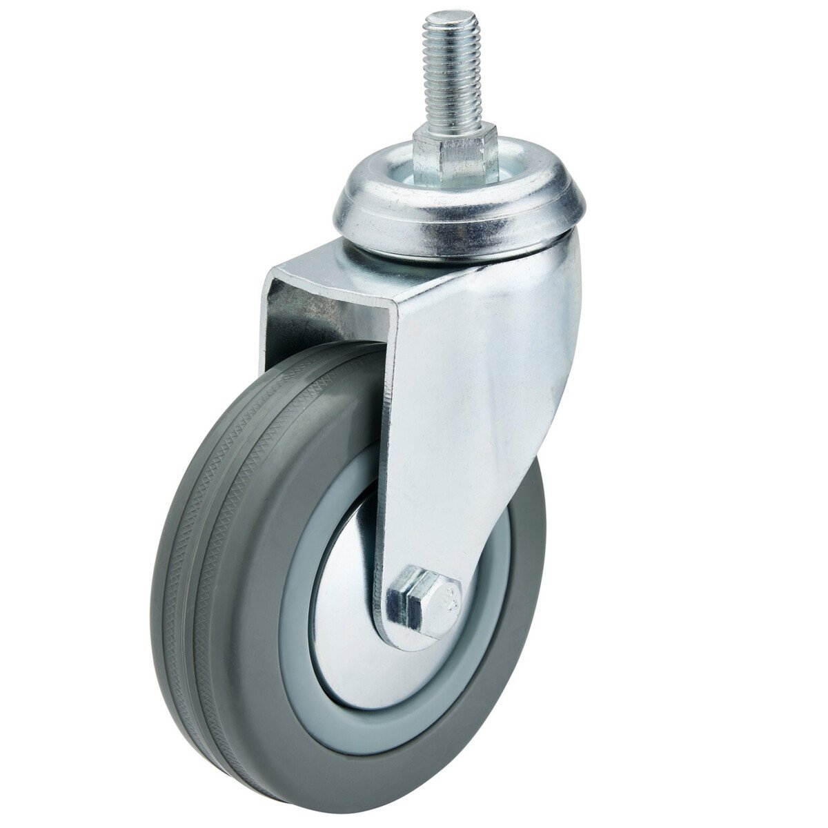 Draper 65480 602100B 100mm Dia. Swivel Bolt Fixing Rubber Castor   S.W.L 80kg
