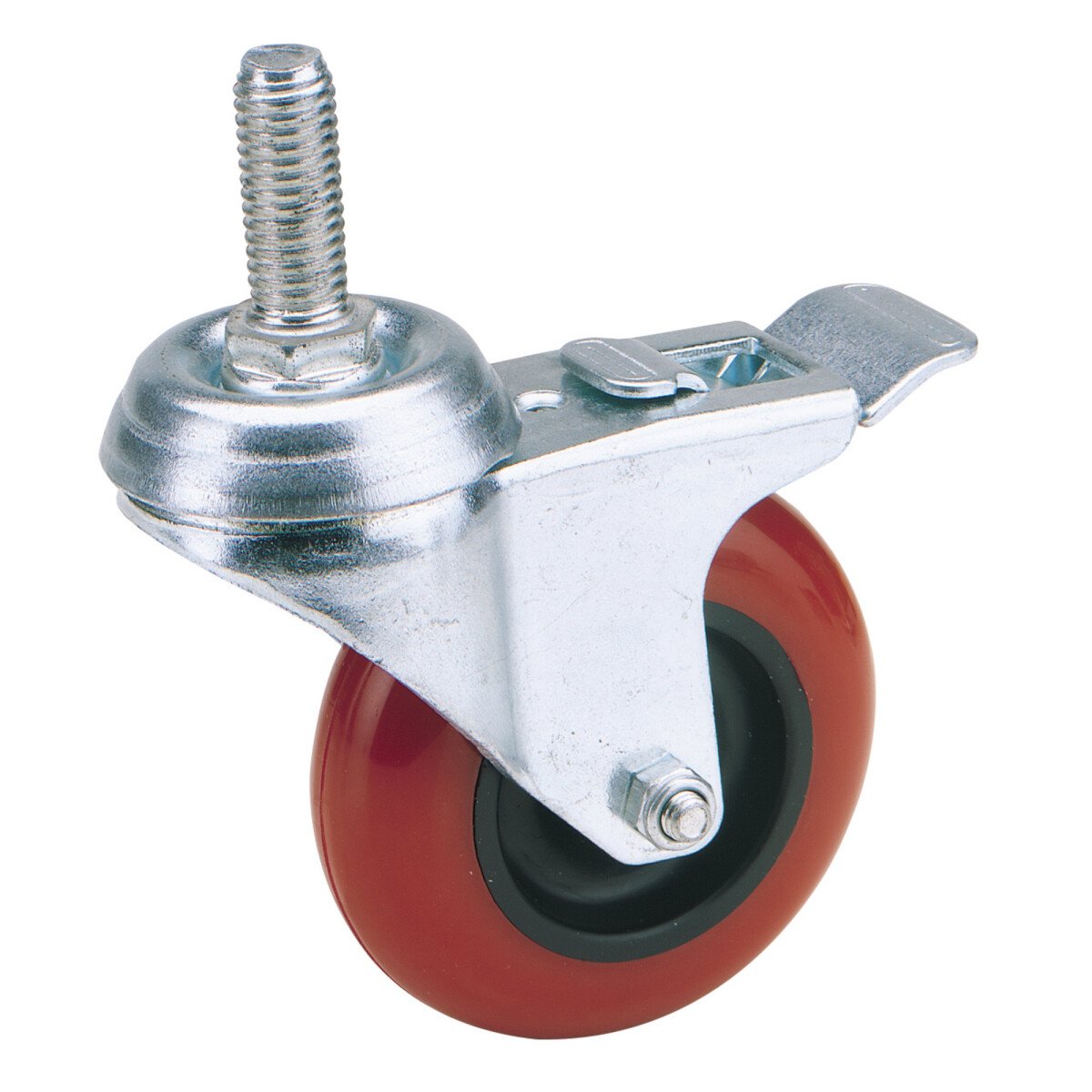 Draper 65516 60575BB 75mm Dia. Swivel Bolt Fixing Polyurethane Wheel with Brake   S.W.L 70kg