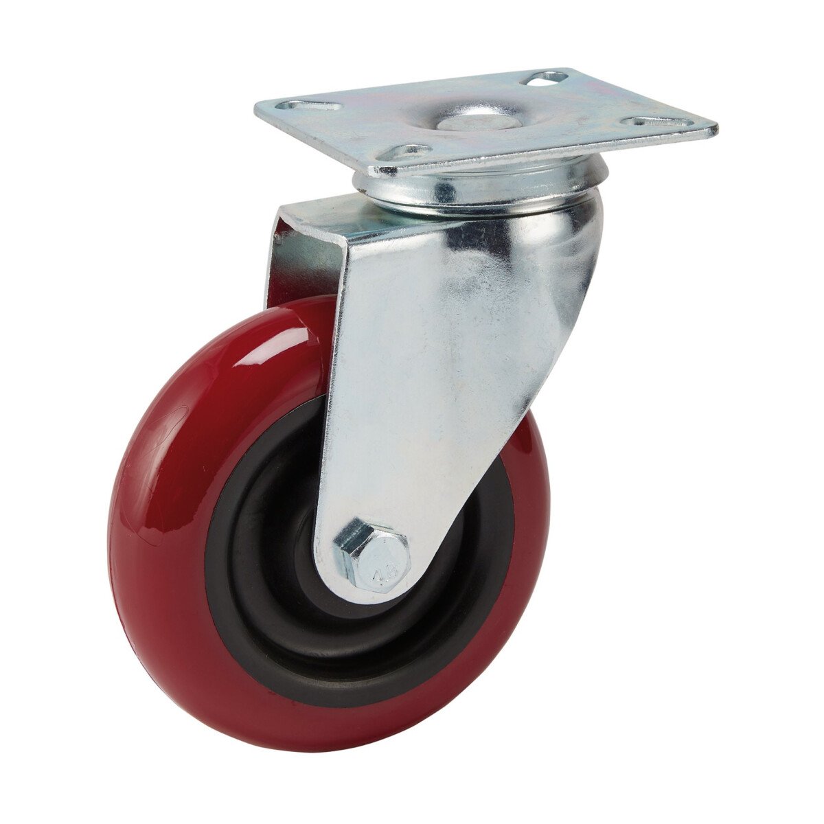 Draper 65518 605100P 100mm Dia. Swivel Plate Fixing Polyurethane Wheel   S.W.L 125kg