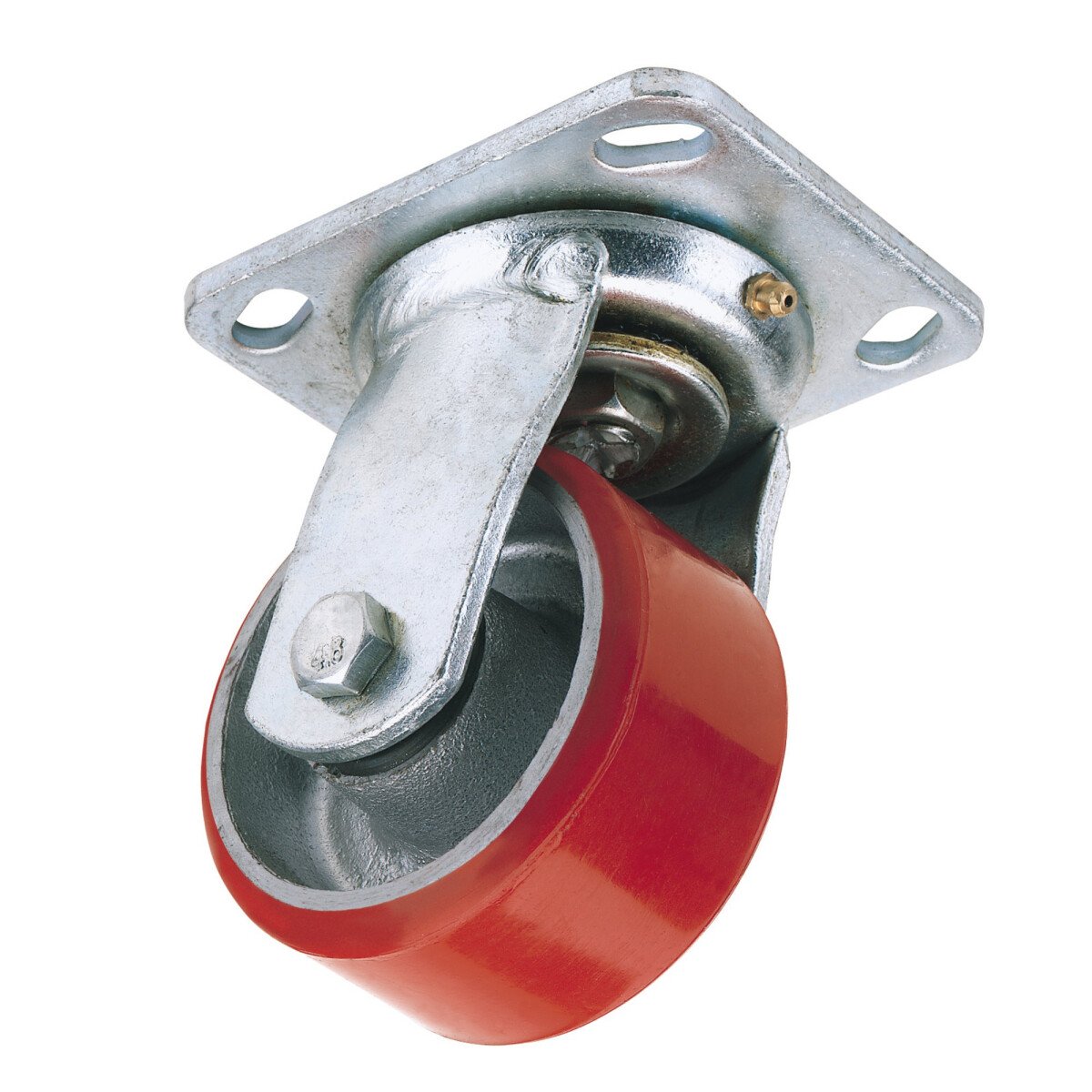 Draper 65526 606125P 125mm Dia. Swivel Plate Fixing Heavy Duty Polyurethane Wheel   S.W.L 300kg