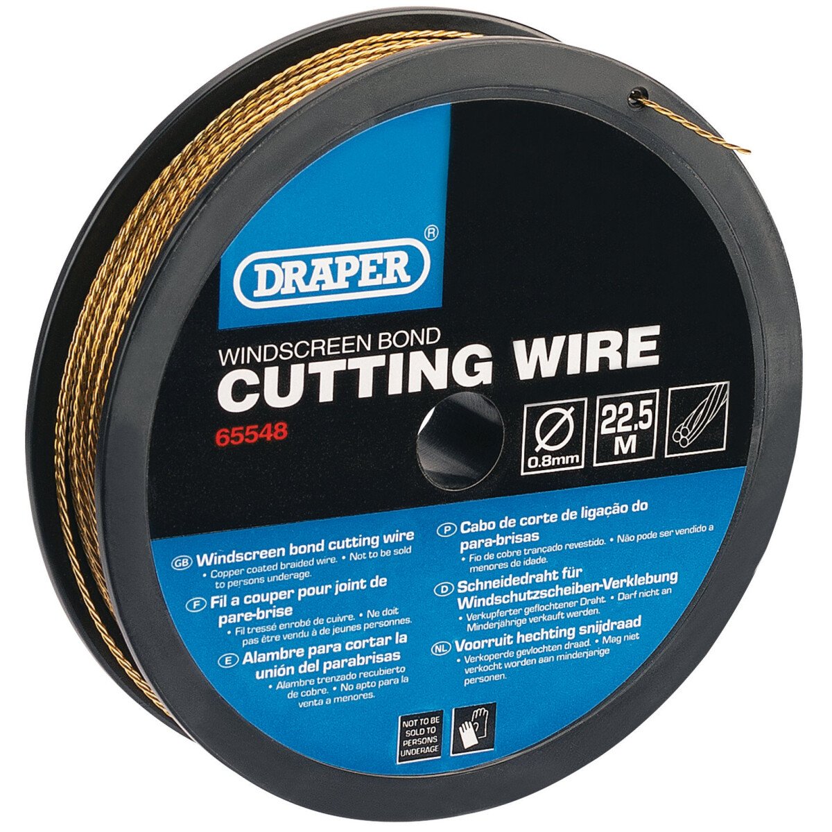 Draper 65548 WST12 22.5 M Stainless Steel Braided Wire for Wire Feeder/Starter   0.8mm
