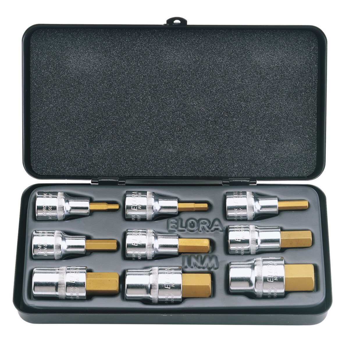 Elora 770-INMTIN 9 Piece Metric Hexagon Socket Bit Set 66202