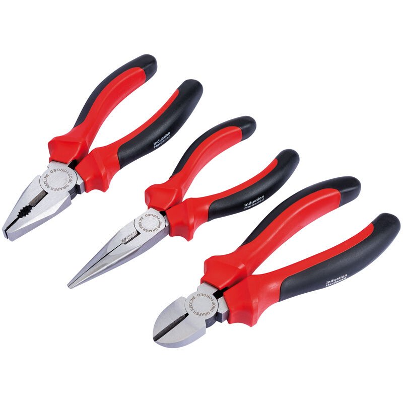 Draper 68001 RL-PSSG 160mm 3 Piece Heavy Duty Soft Grip Pliers Set with Soft Grip Handles