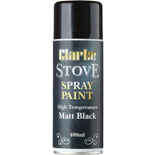 Clarke 6910206 Matt Black High Temperature Stove Spray Paint 400ml