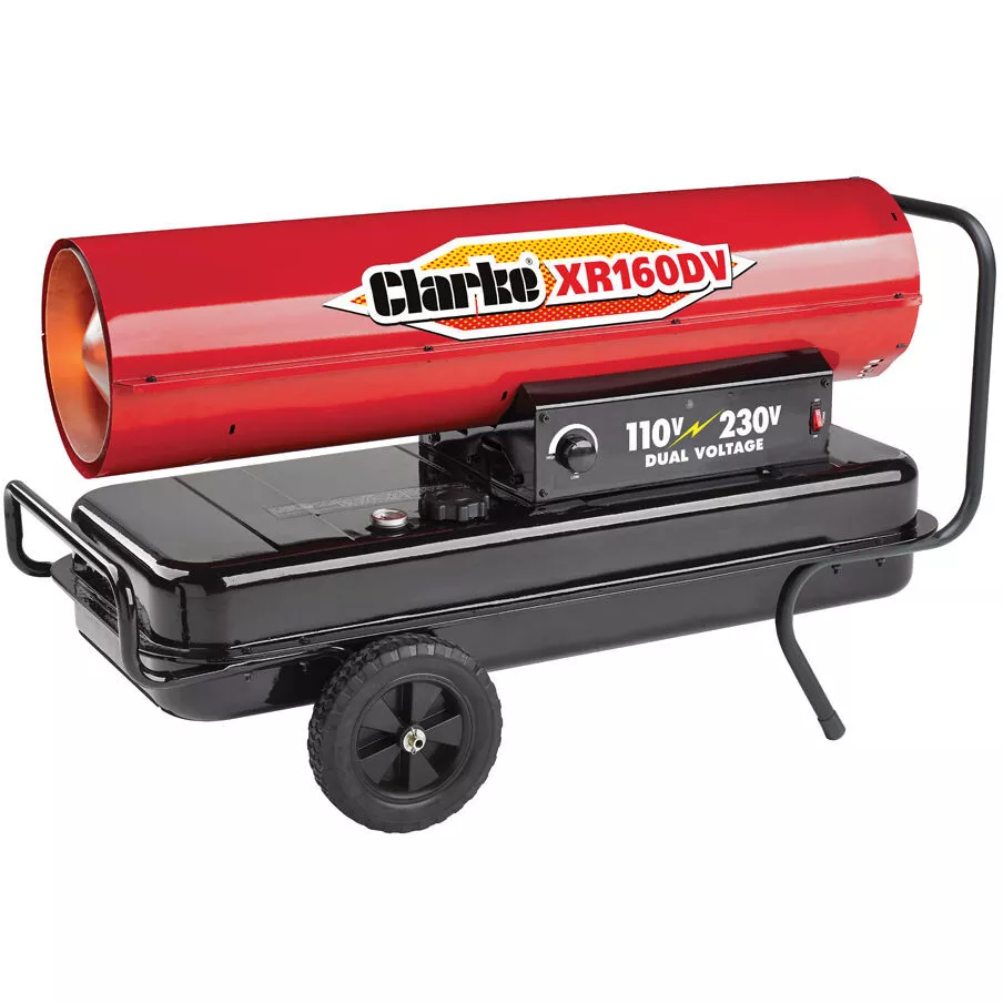 Clarke 6931027 XR160DV 46.9kW Diesel / Paraffin Dual Voltage Industrial Space Heater 110V/230V