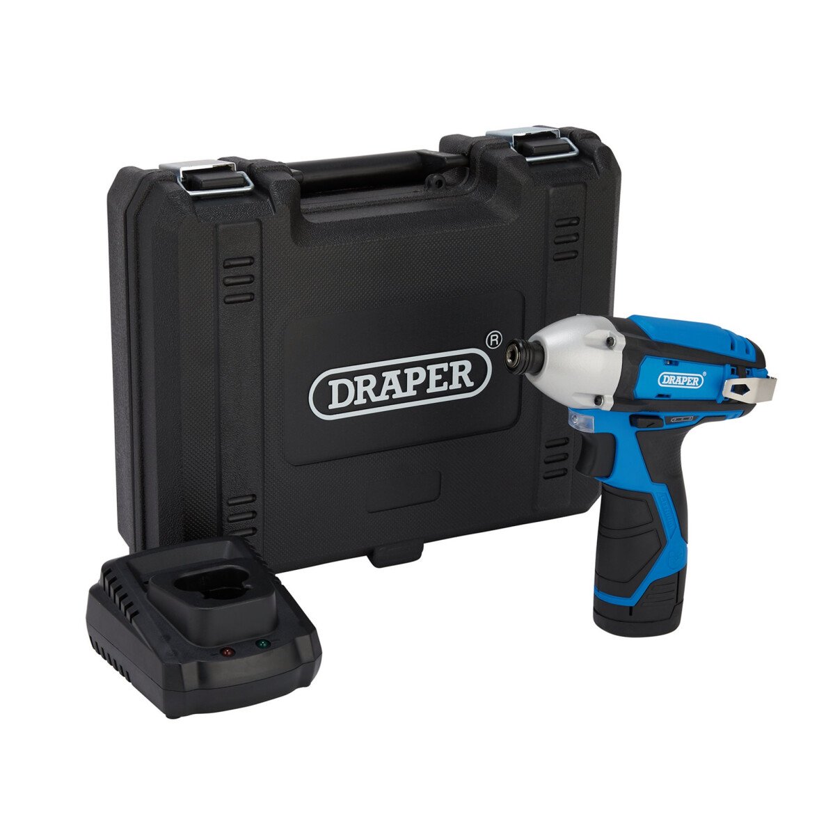Draper 70332 IDK12VD 12 V Impact Driver, 1/4" Hex., 1 X 1.5 Ah Battery, 1 X Fast Charger