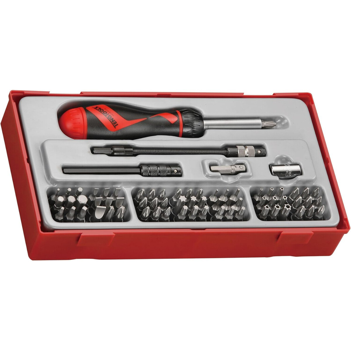 TengTools TTMD74 74pc 1/4in Drive And Hex Ratchet Driver Bit Set from ...