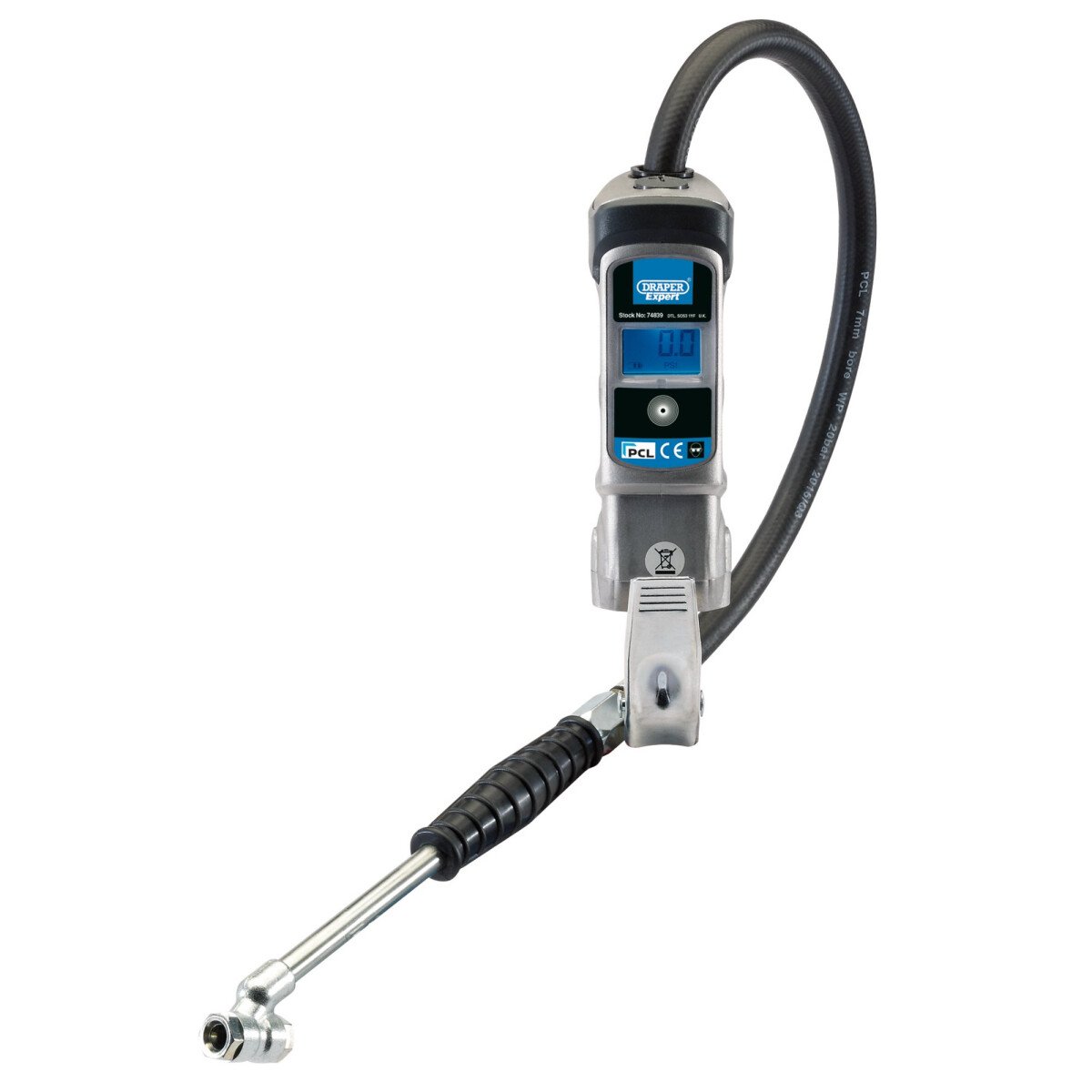 Draper 74839 DAC403 Digital Gauge Air Line Inflator with Twin Connectors