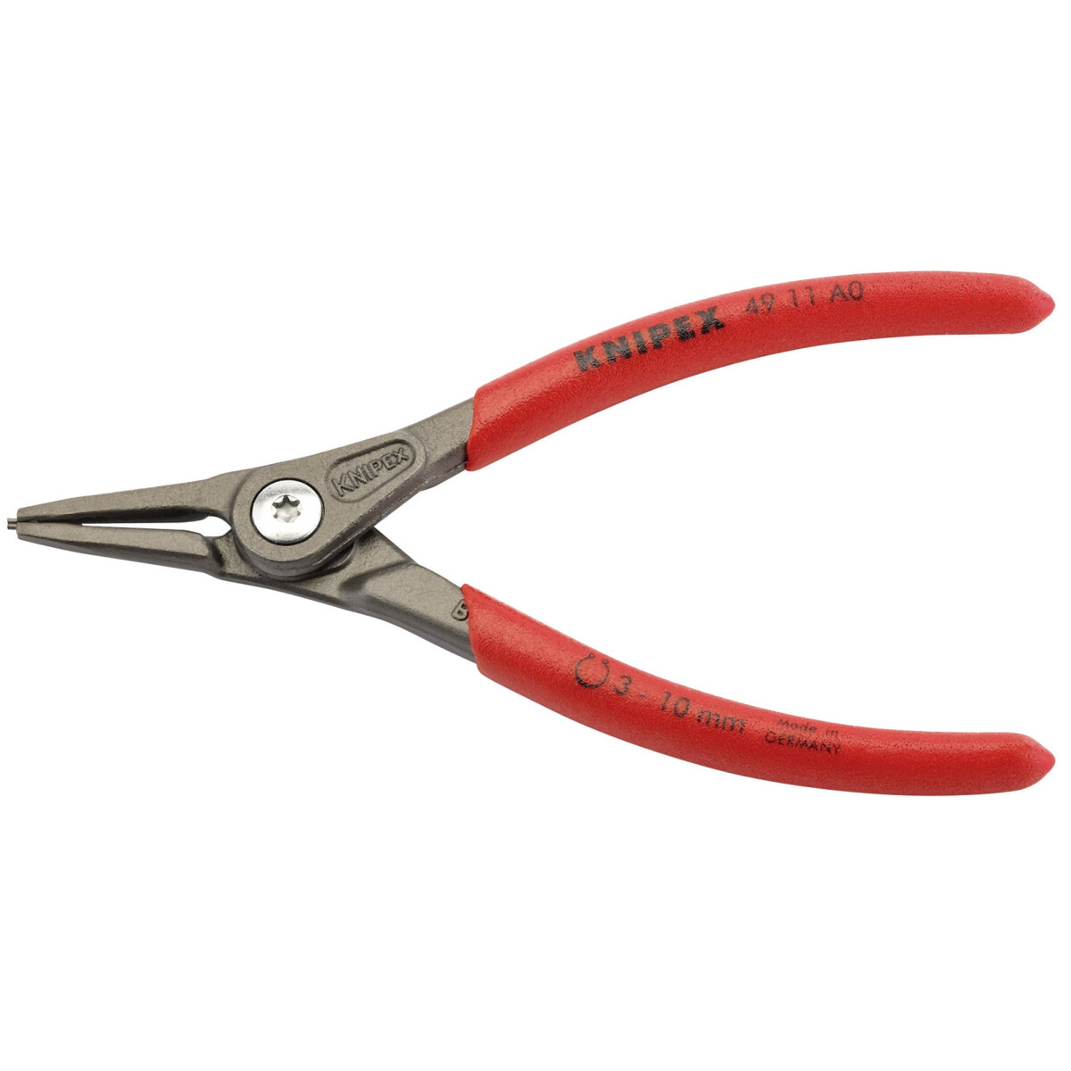 Knipex 49 11 A0 140mm External Straight Tip Circlip Pliers 3-10mm Capacity 75088