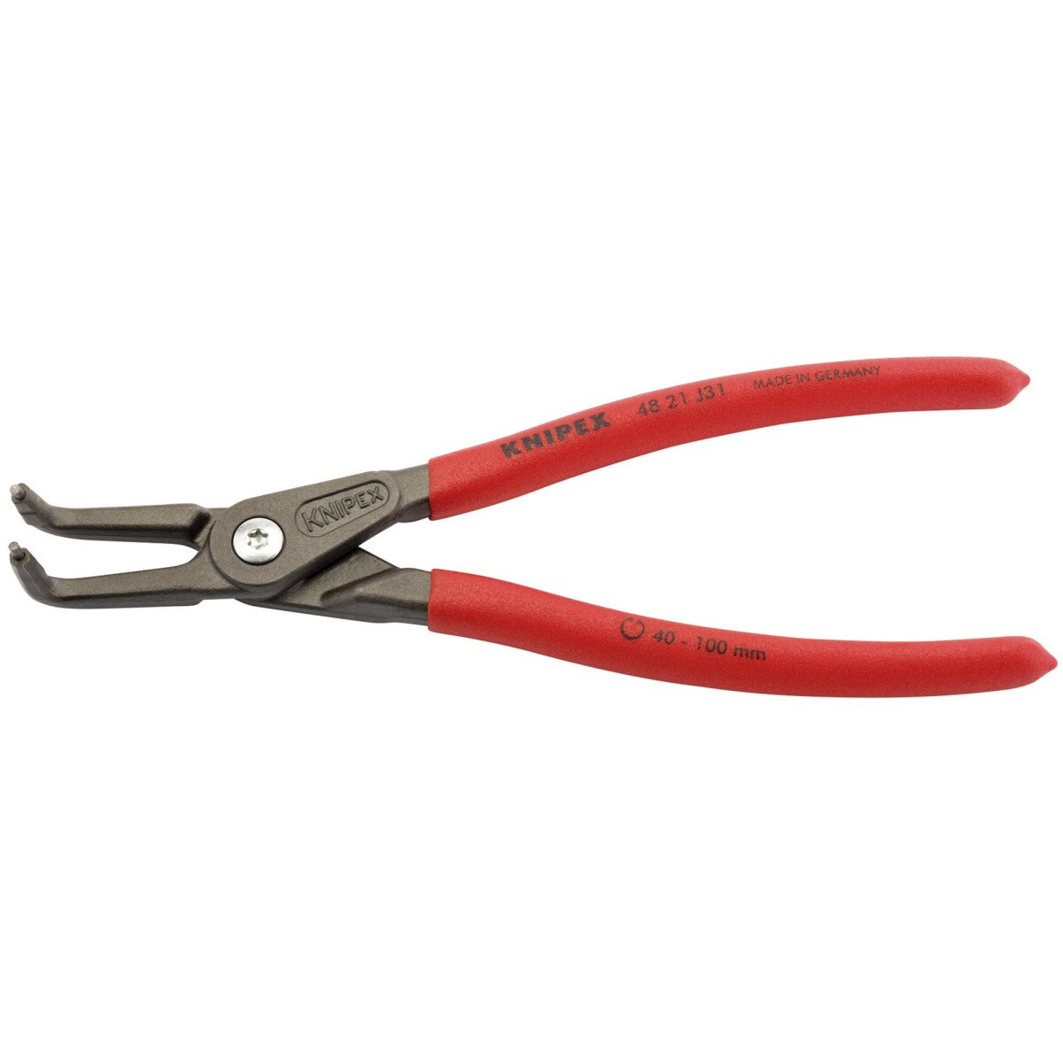 Knipex 48 21 J31 210mm 90° Internal Straight Tip Circlip Pliers 40-100mm Capacity 75086