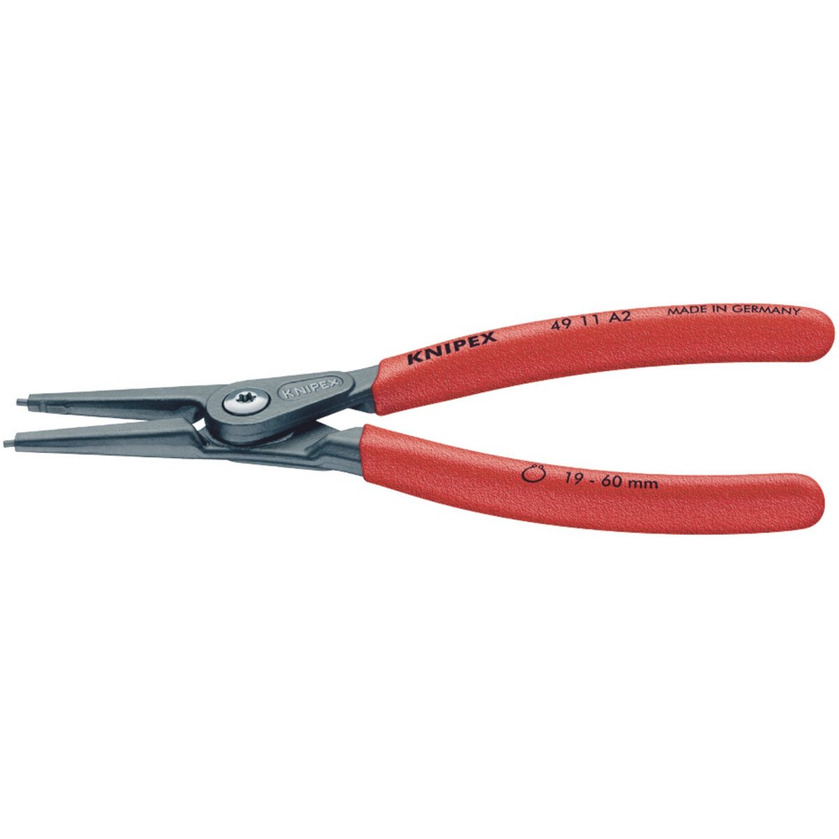 Knipex 49 11 A2 180mm External Straight Tip Circlip Pliers 19-60mm Capacity 75090