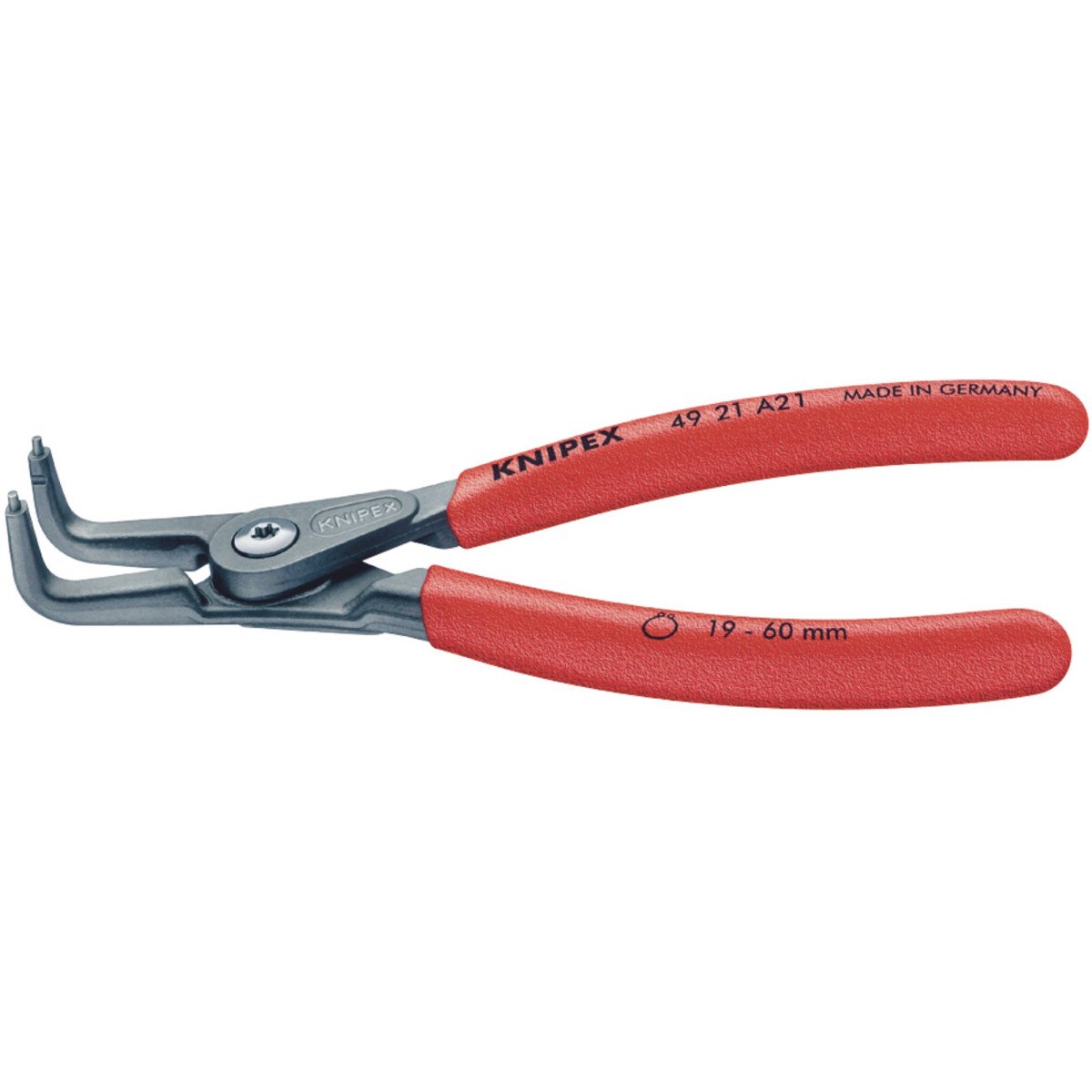 Knipex 49 21 A21 165mm 90° External Straight Tip Circlip Pliers 19-60mm Capacity 75095