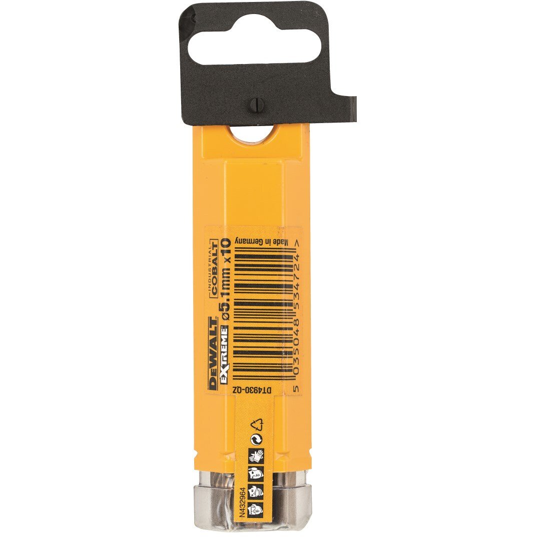 DeWalt DT4930-QZ Pack10 x 5.1mm HSS E Cobalt Metal Drill Bits