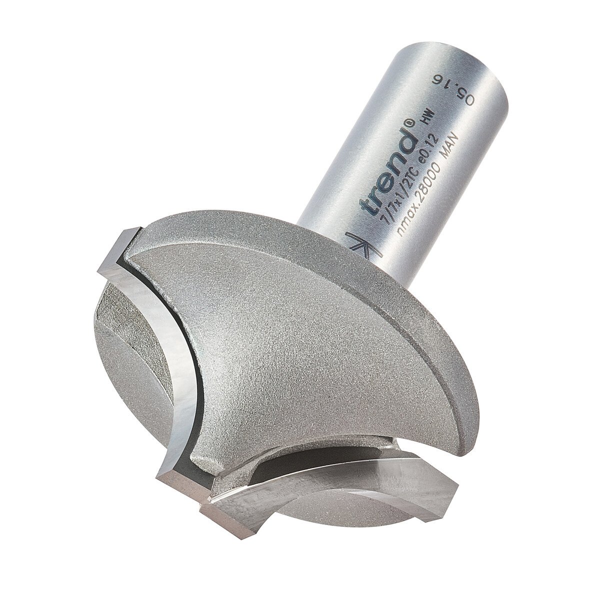 Trend 7/7X1/2TC Ovolo rounding over cutter 15mm radius