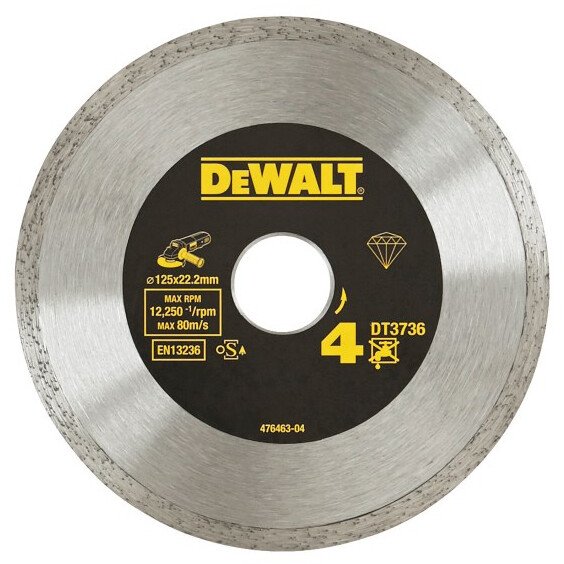 DeWalt DT3738-XJ 230mm Continuous Rim Sintered Diamond Blade for Tile Cutting