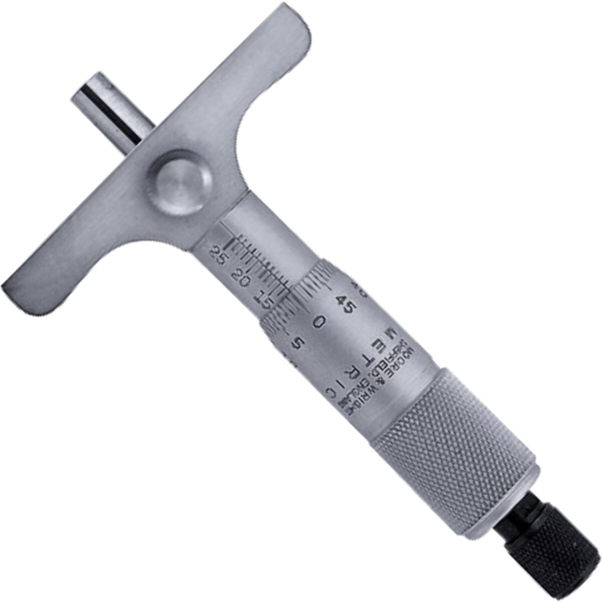 Moore and Wright 890M Traditional Depth Gauge Micrometer Metric 0-25mm/.01mm Fixed Type with 63.5mm Base