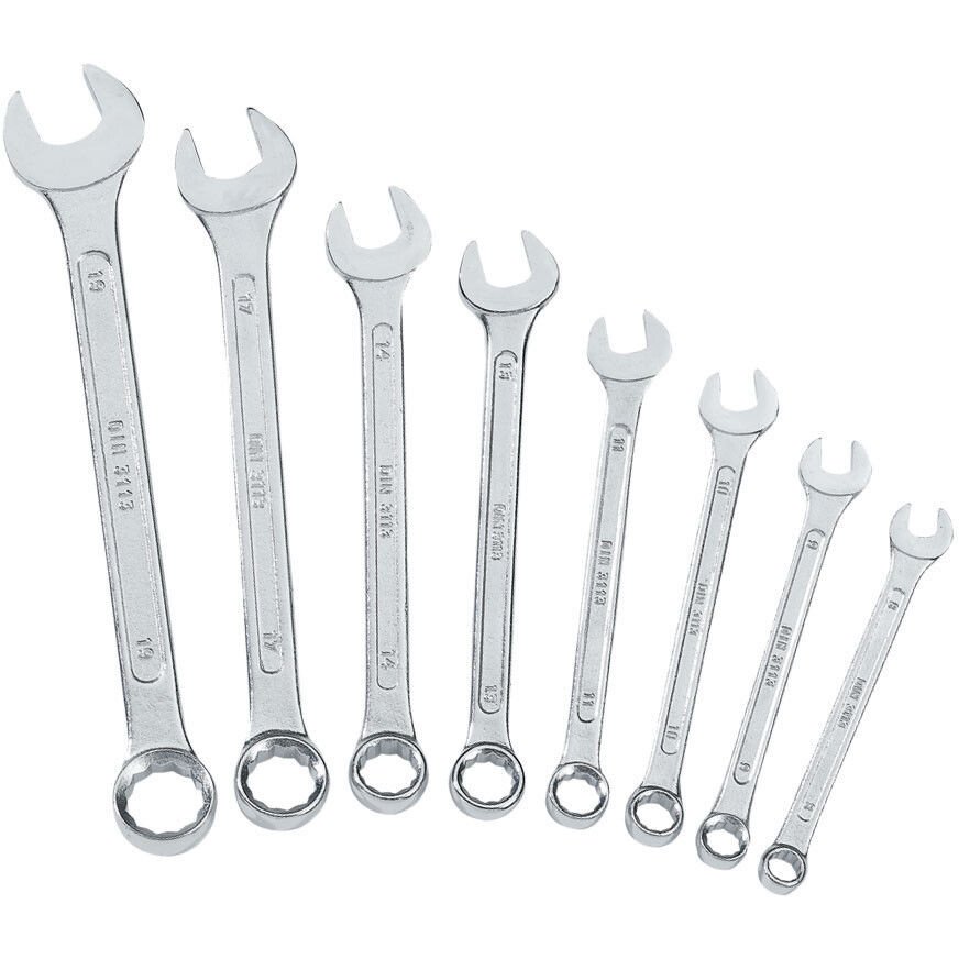 Clarke 1801635 CHT635 8 piece 8 - 19mm Combination Spanner Set