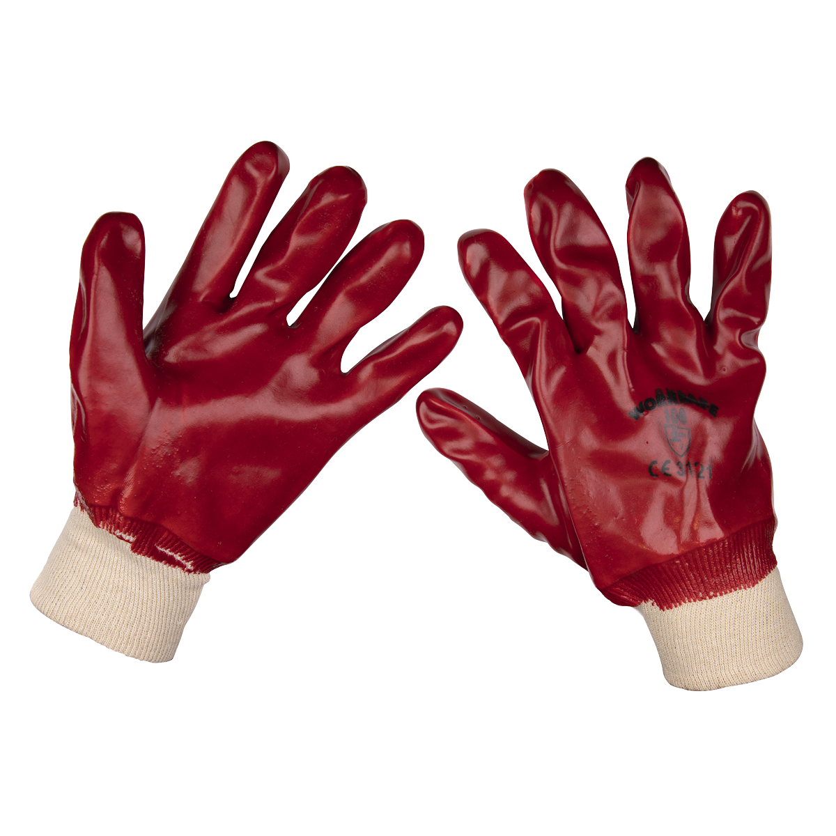 Sealey 9106L General-Purpose PVC Gloves Knitted Wrist (Large) - Pair