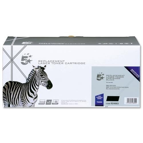 5 Star Compatible Laser Toner Cartridge Page Life 2500pp Black for Brother TN2000/924663