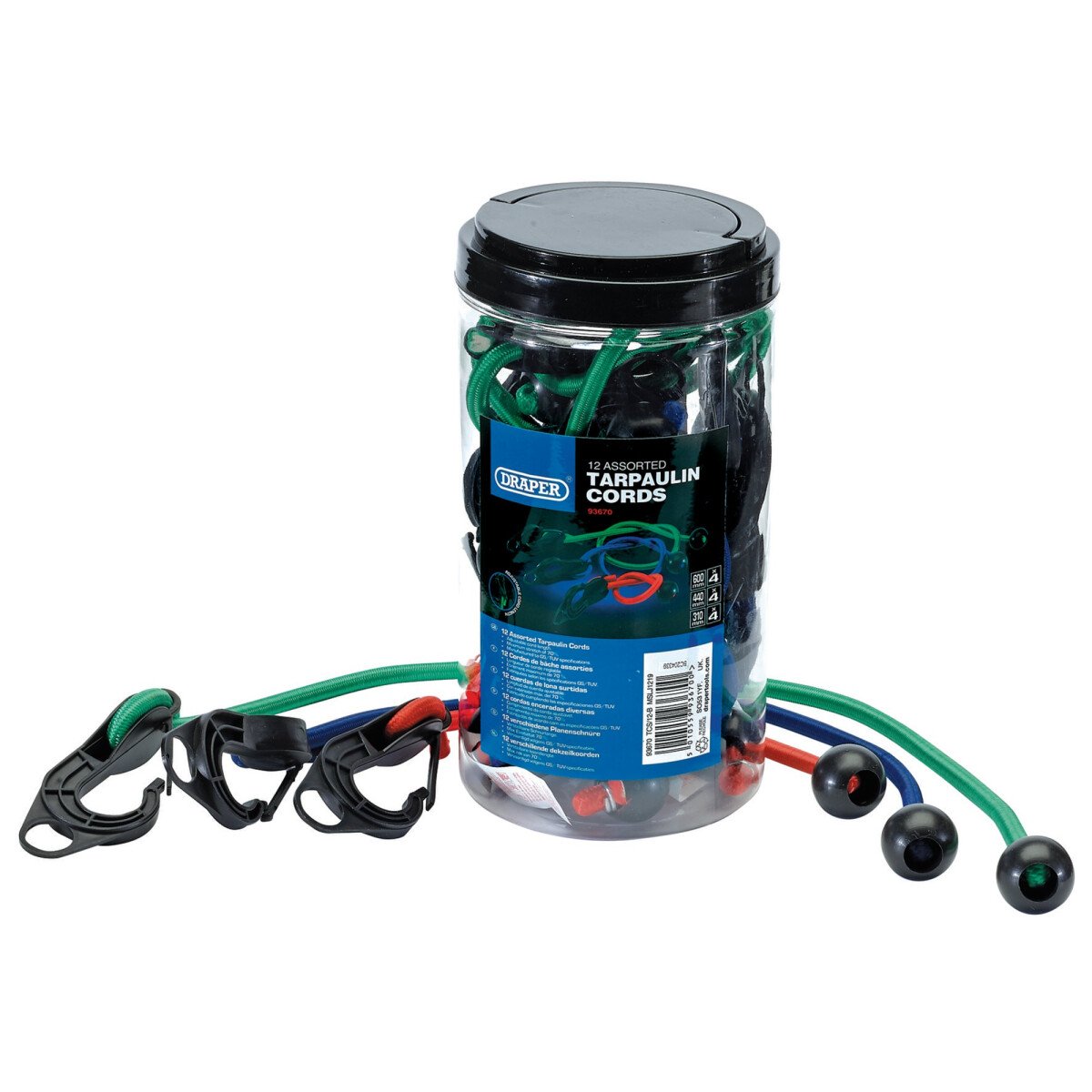 Draper 93670 TCS/12-B Tarpaulin Cord Set (12 Piece)