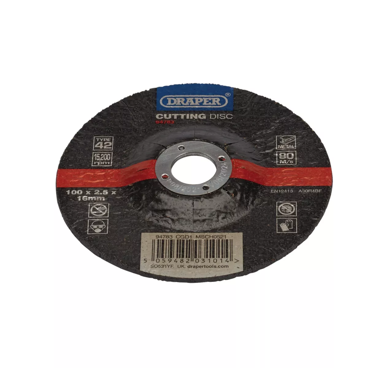 Draper 94783 CGD1 Dpc Metal Cutting Disc, 100 X 2.5 X 16mm