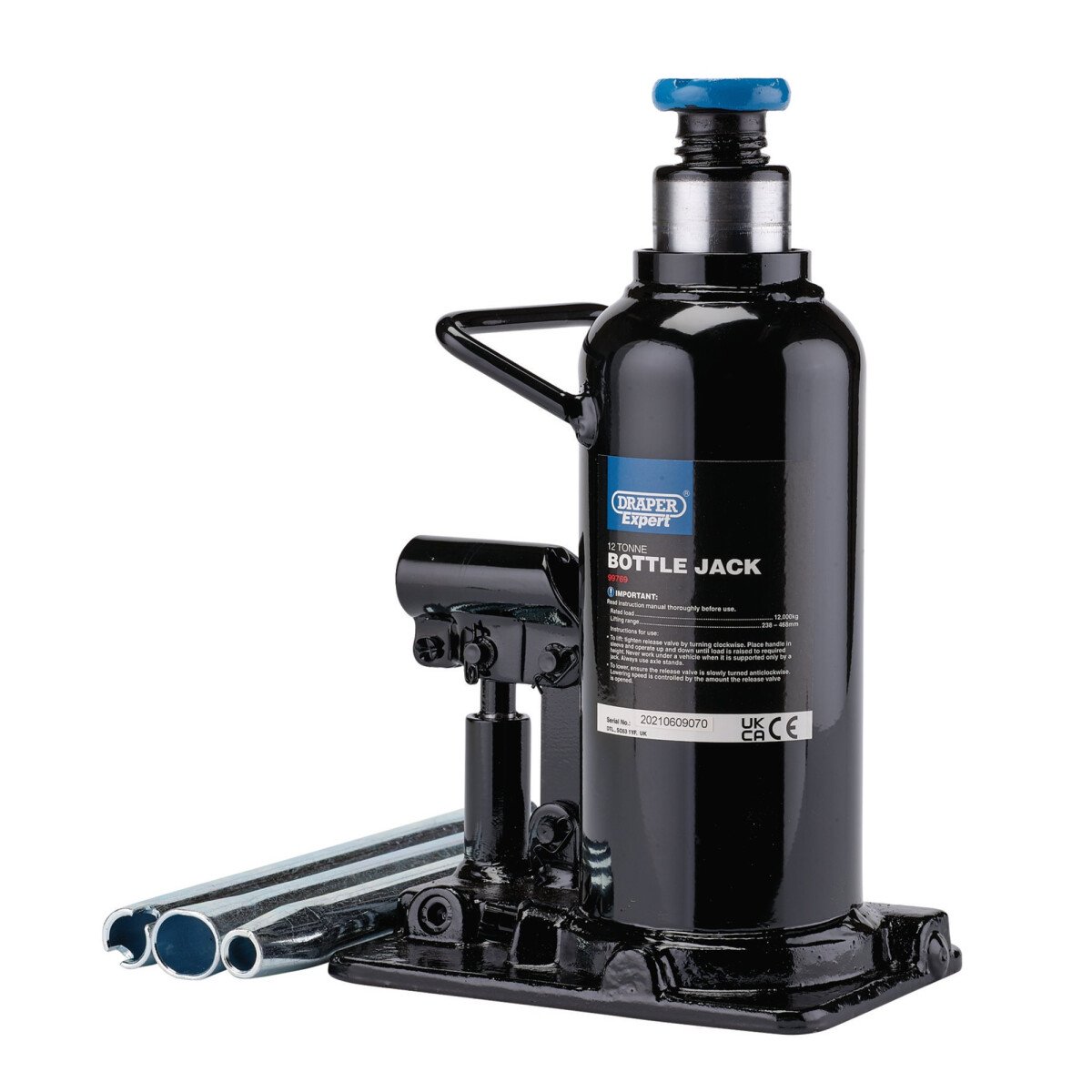Draper 99769 BJE12 Expert Hydraulic Bottle Jack, 12 Tonne