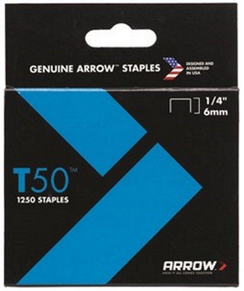 Arrow A50424 T50 6mm (1/4") Steel Staples (Pack of 1,250)