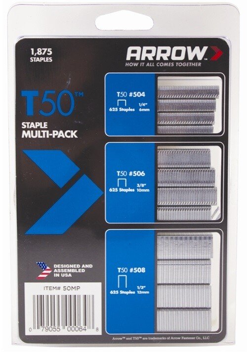 Arrow A50MP T50 Staple Multi-Pack 6/8/10mm (625 of each size)