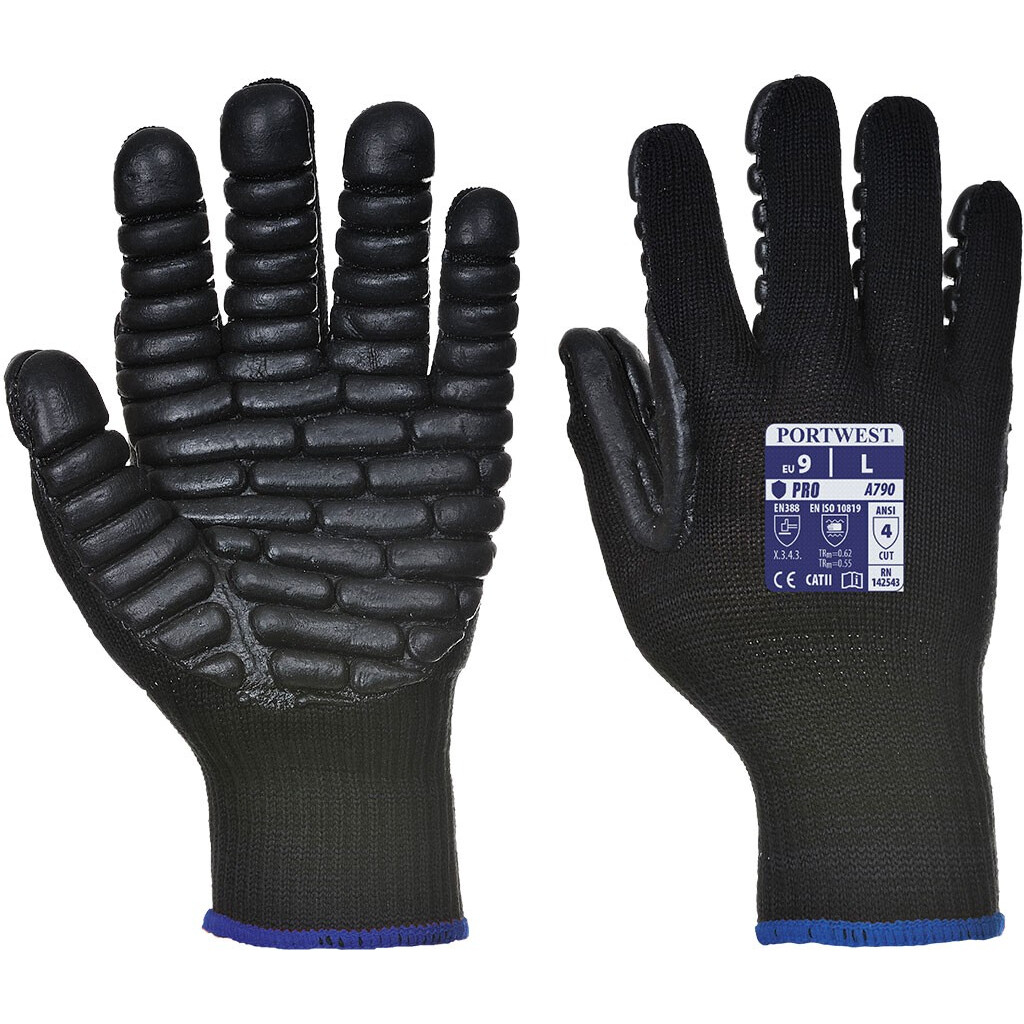 Portwest A790 Anti Vibration Glove Specialist Gloves Black from