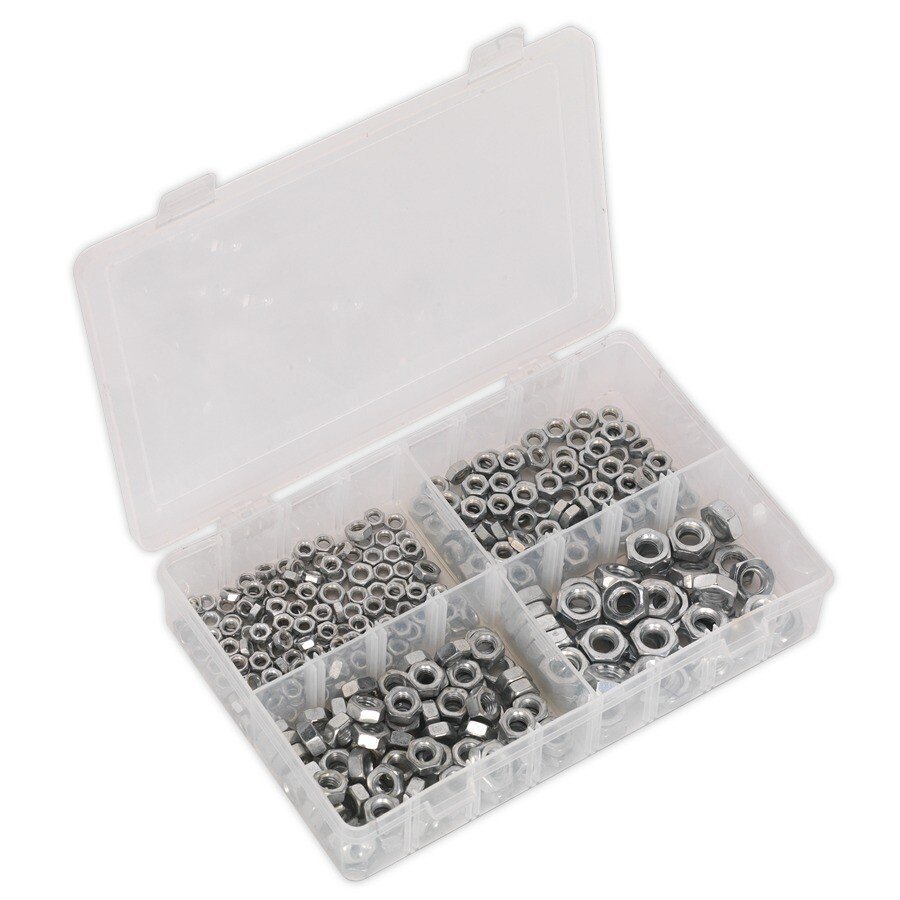 Sealey AB028SN Steel Nut Assortment 370pc M5-M10 DIN 934 Metric