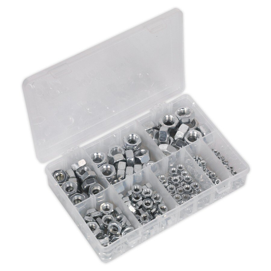 Sealey AB046SN Steel Nut Assortment 255pc M4-M16 DIN 934 Metric