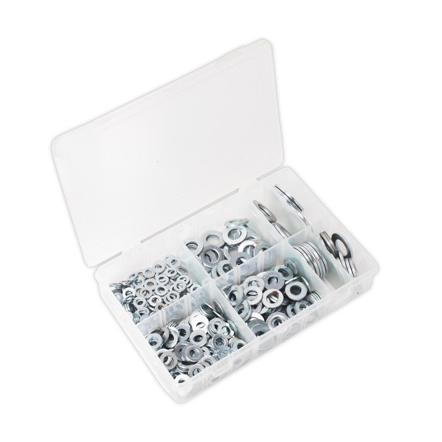 Sealey AB056WC Flat Washer Assortment 495pc M6-M24 Form C Metric BS 4320