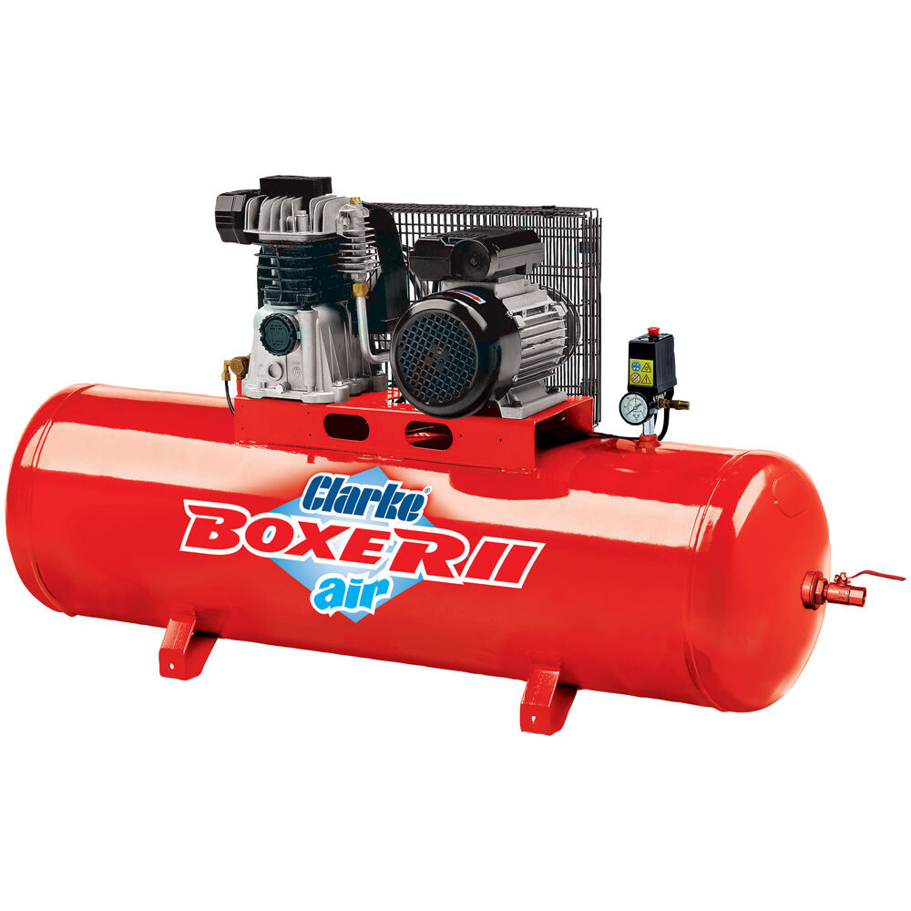 Clarke 2245315 Boxer II 14/200 (O/L) 14cfm 200 Litre 3HP Belt Driven Air Compressor (230V)