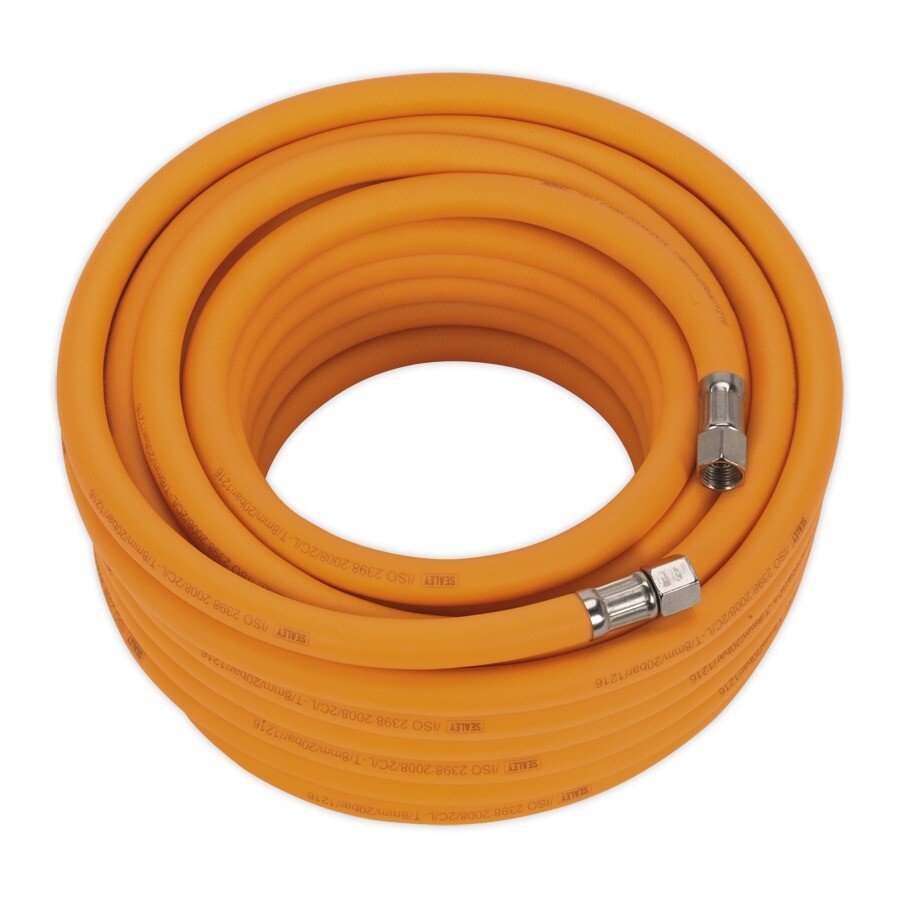 Sealey AHHC15 Air Hose 15mtr x ø8mm Hybrid High Visibility with 1/4"BSP Unions